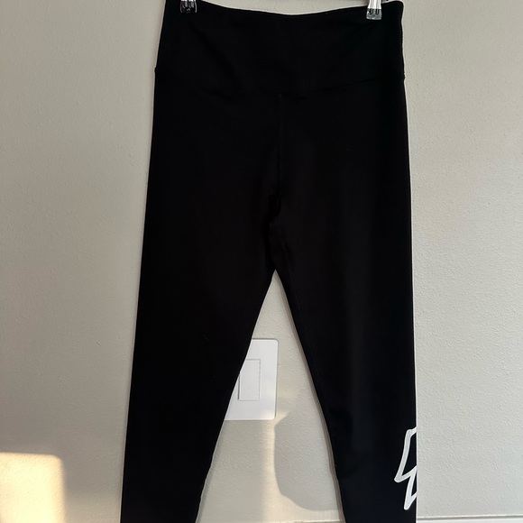 Betsey Johnson Pants - Betsey Johnson Black Leggings with White Lightning Bolt Accent